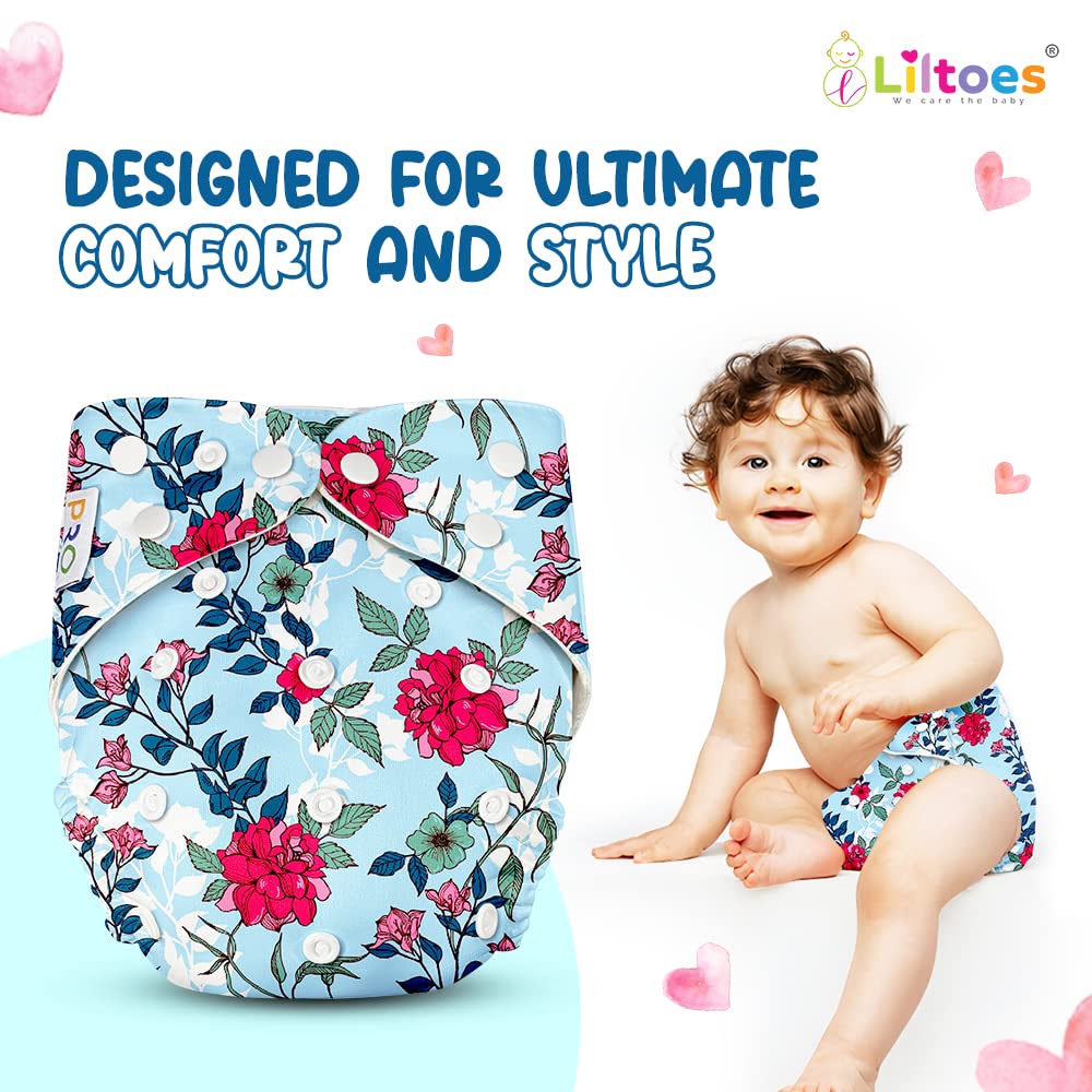 Pro Reuseable Cloth Diaper Flower Printed