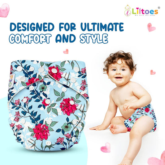 Pro Reuseable Cloth Diaper Flower Printed