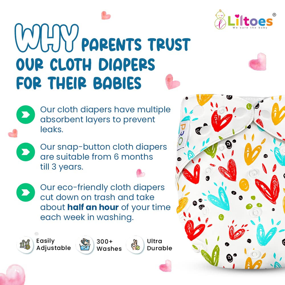 Pro Cloth Diaper (Star Blue & Heart)