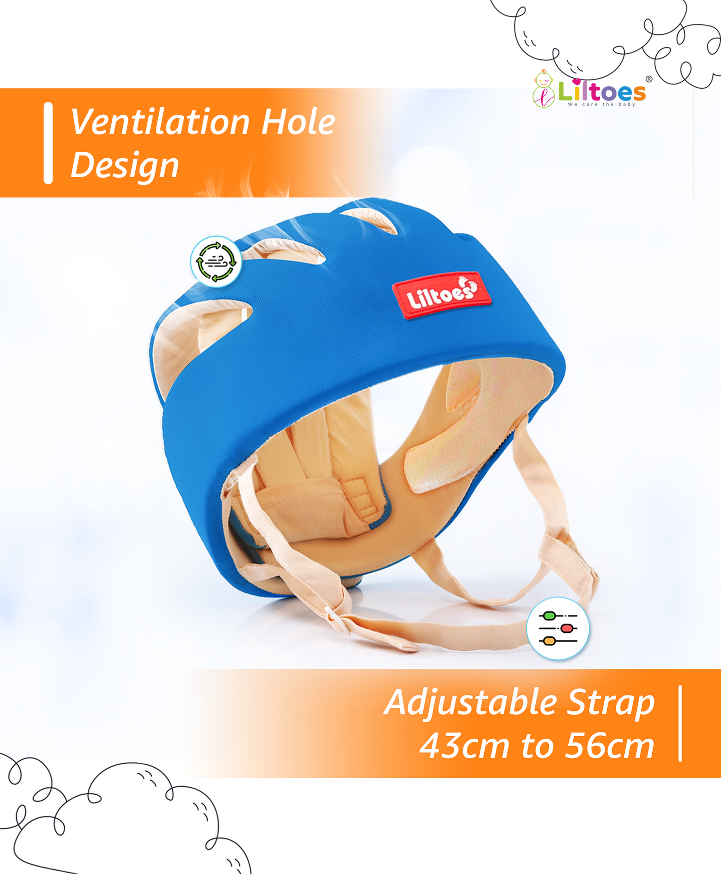 Baby Head Protector (Royal Blue) With Kneepad