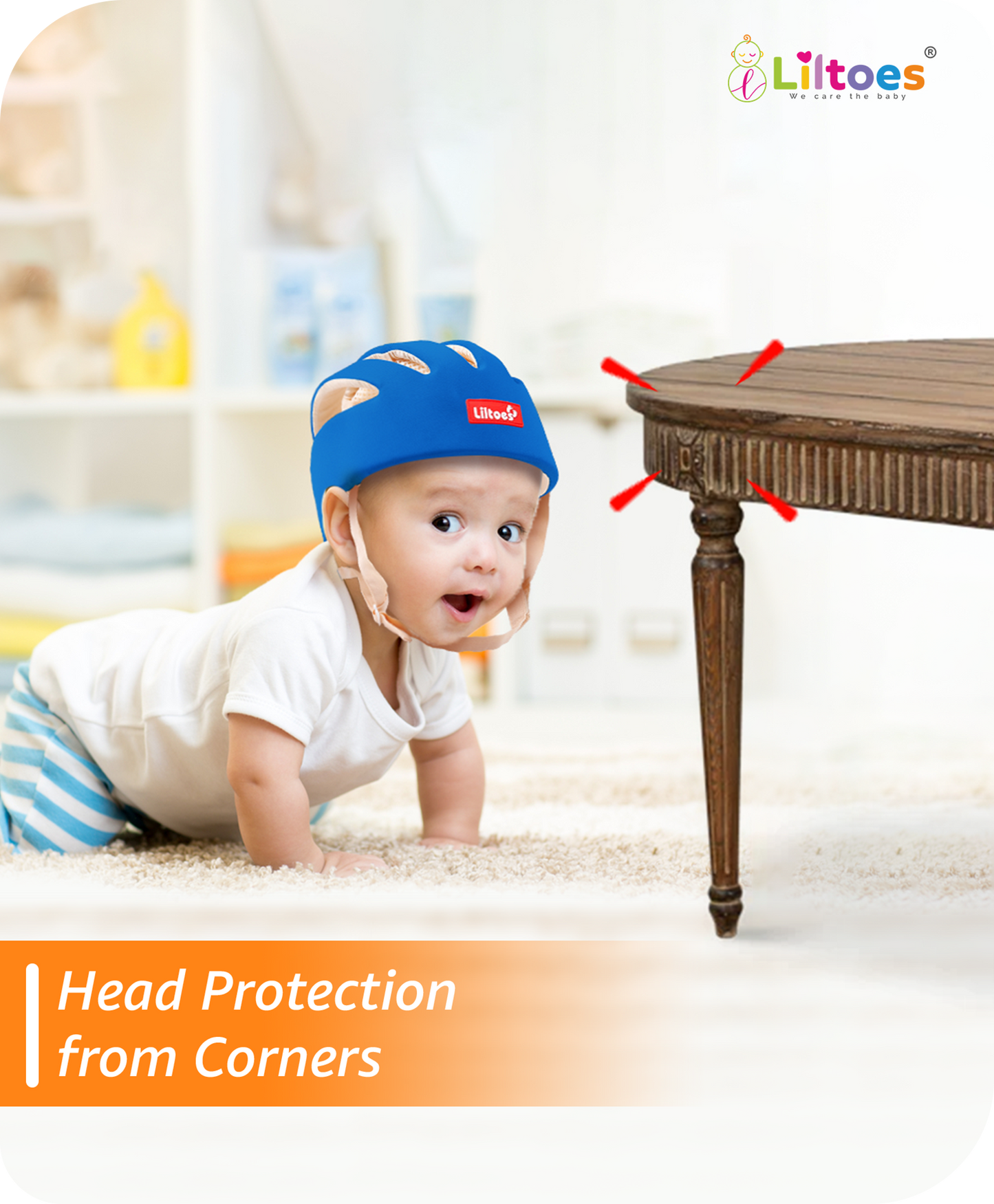 Baby Head Protector (Royal Blue) With Kneepad