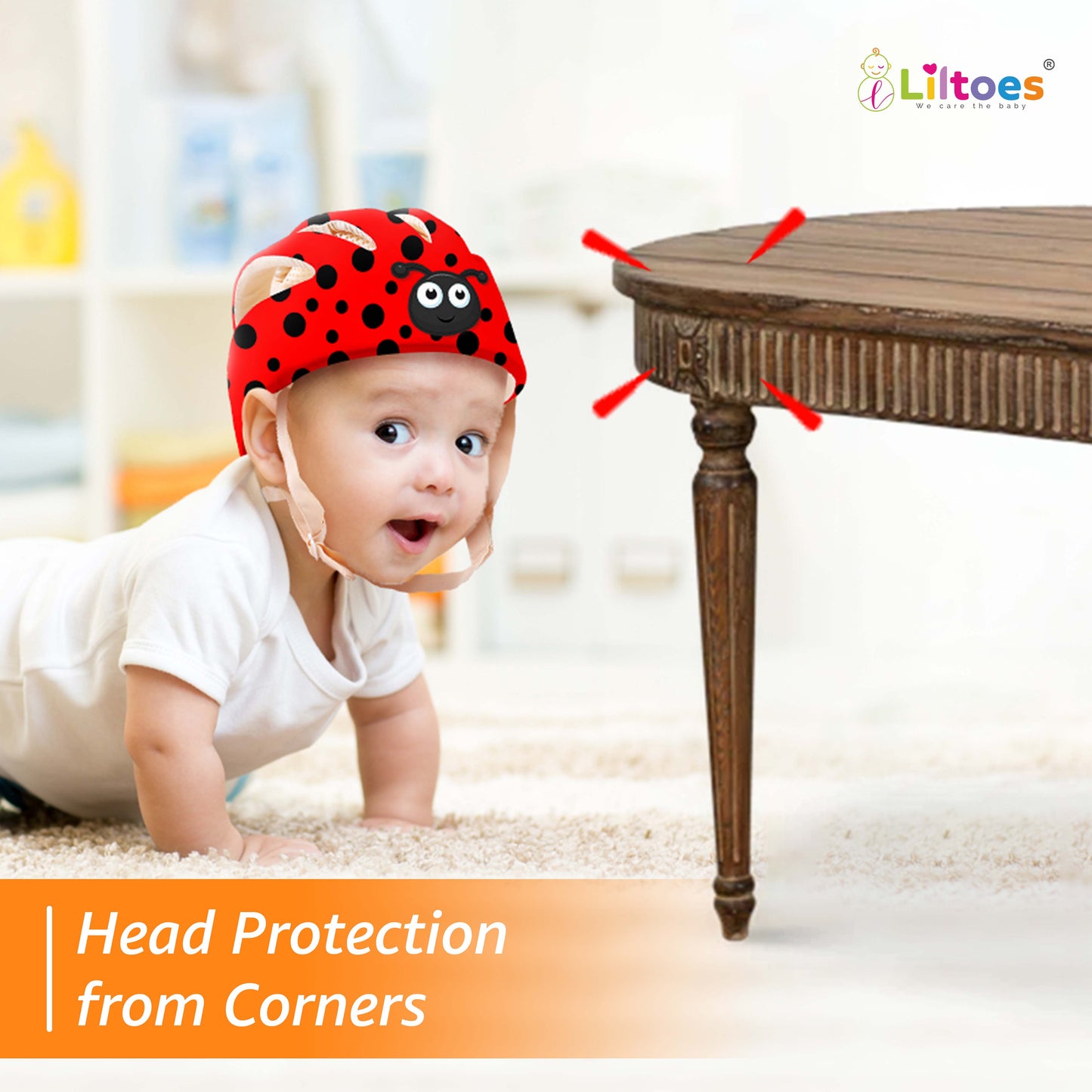 Baby Head Protector (Polka Lady Bird)