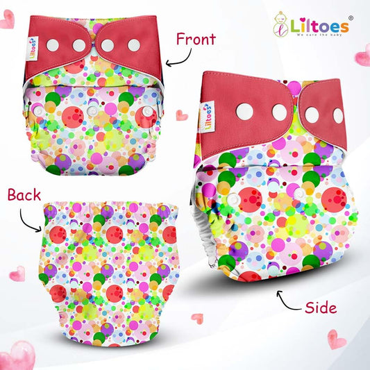 Multicolour Printed Cloth Diaper With Inserts (Pack Of 7)