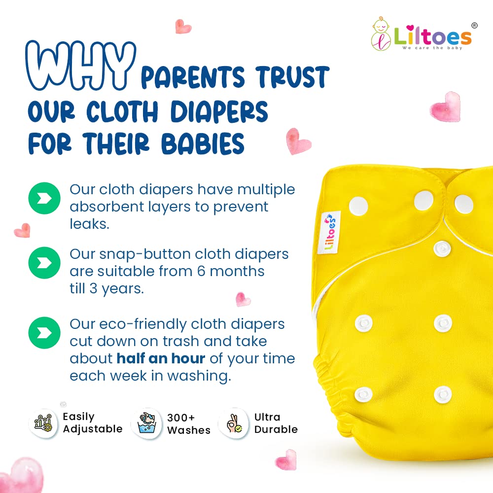 Baby Cloth Diaper (Pack Of 4-No Inserts Included)