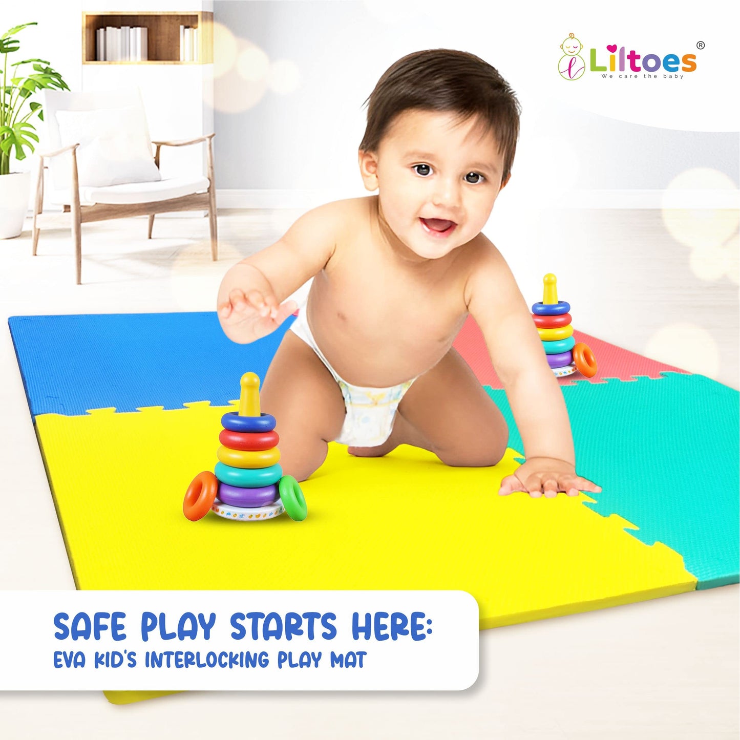 Kid's Interlocking Play Mat (Set of 8 Tiles)