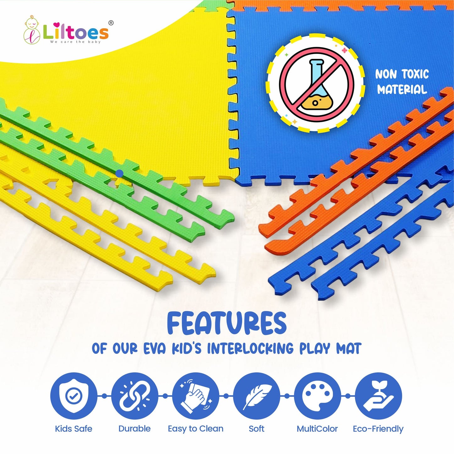 Kid's Interlocking Play Mat (Set of 8 Tiles)