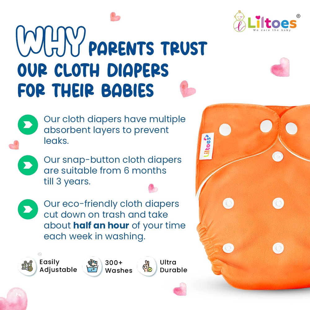 Cloth Diapers (Pack of 4+4 - Assorted Colours)