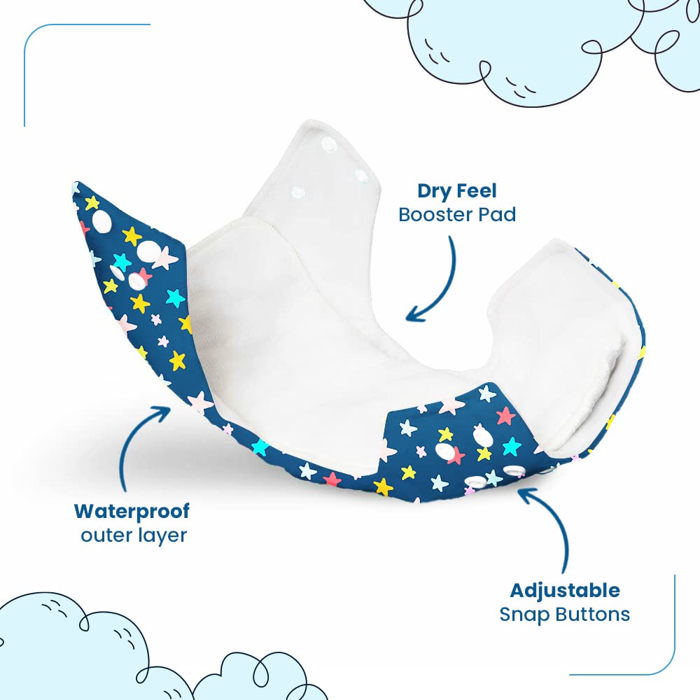 Cloth Diapers (Pack of 2 diapers+ 2 inserts)