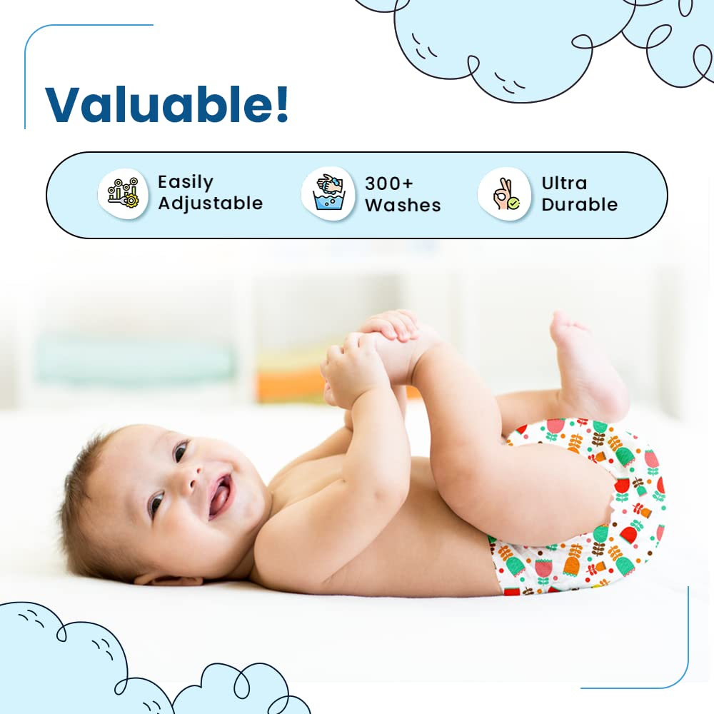 Cloth Diapers (Pack of 2 diapers+ 2 inserts)