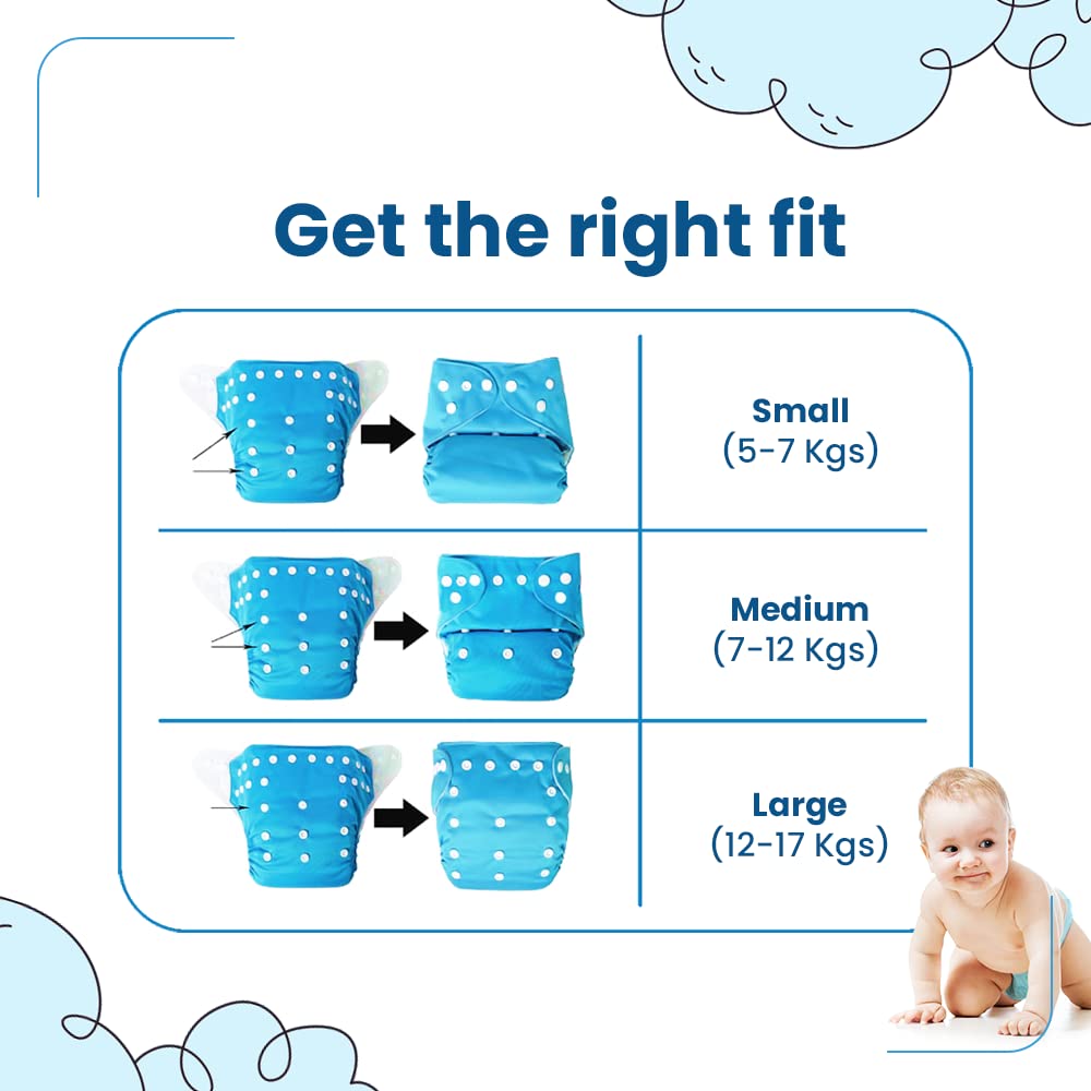 Cloth Diapers (Pack of 2 diapers+ 2 inserts)