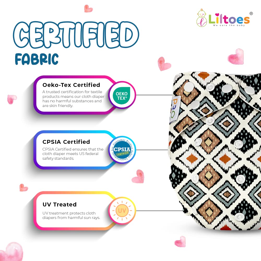 Cloth Diaper (FLOWER, SQUARE & ORANGE)