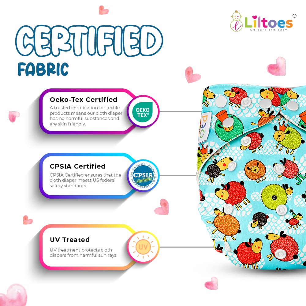 Cloth Diaper (CLOUD, ROSE-FLOWER & YELLOW)