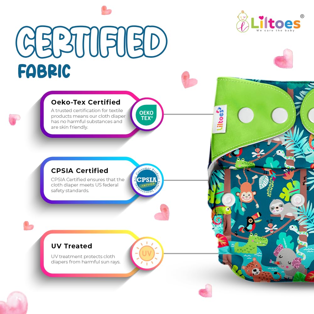 Cloth Diaper (Jungle Safari, Little Mermaid & Nerdy Sheep)