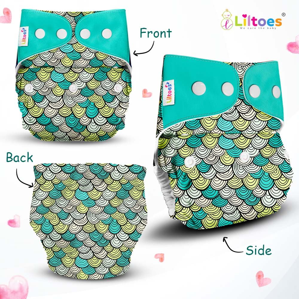 Cloth Diaper (Dozing Koala, Maze Green & Avo Baby)