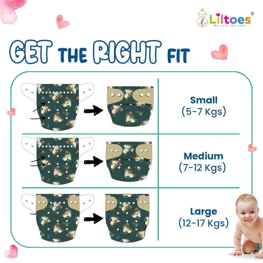 Cloth Diaper (Dozing Koala, Maze Green &  Avo Baby)