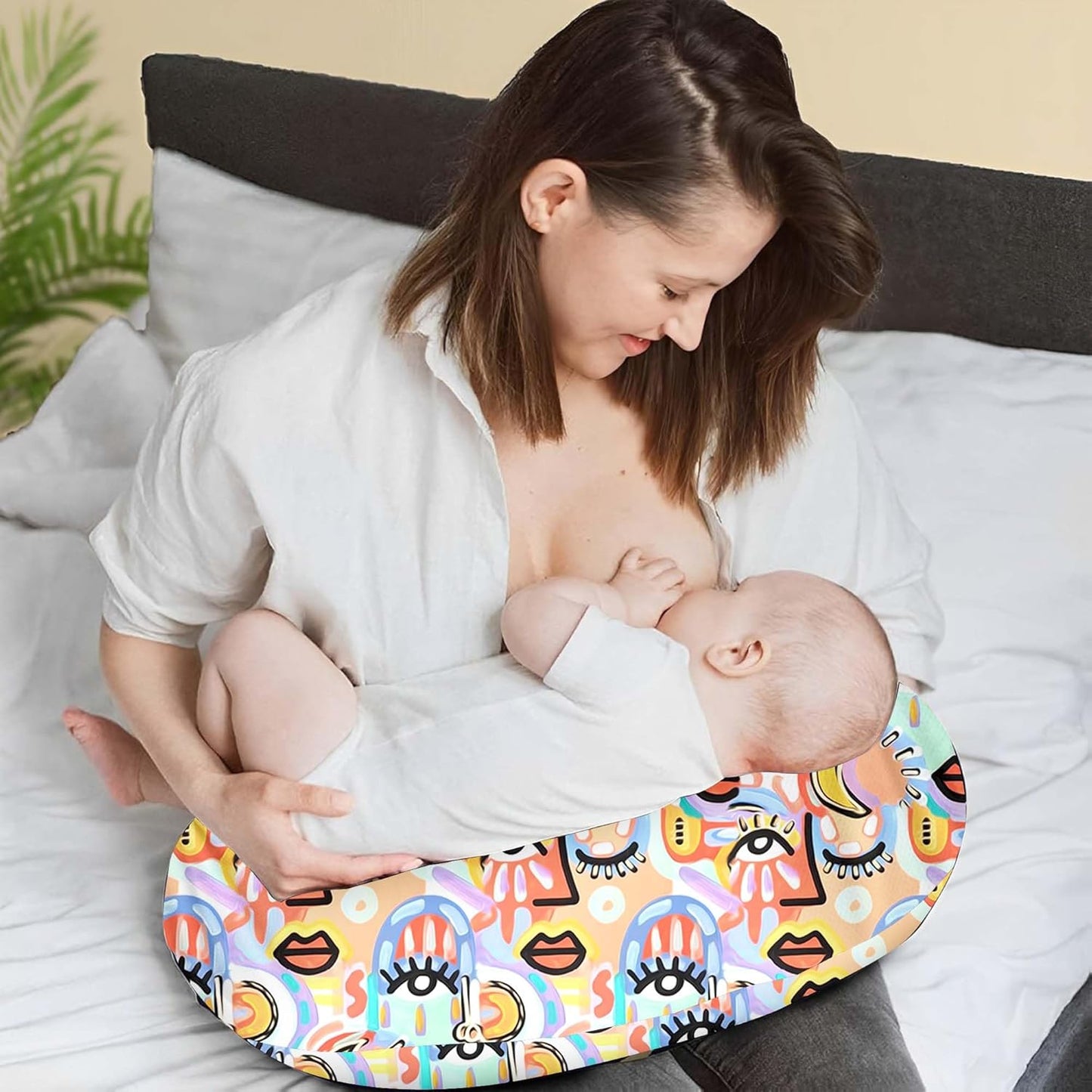 Baby Feeding Pillow (Doodle Face - PACK OF 1)
