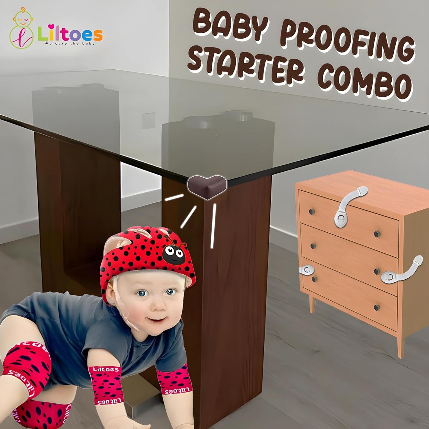 Baby Head Protector (Lady Bird), Kneepad, Corner Guard & Cabinet Lock