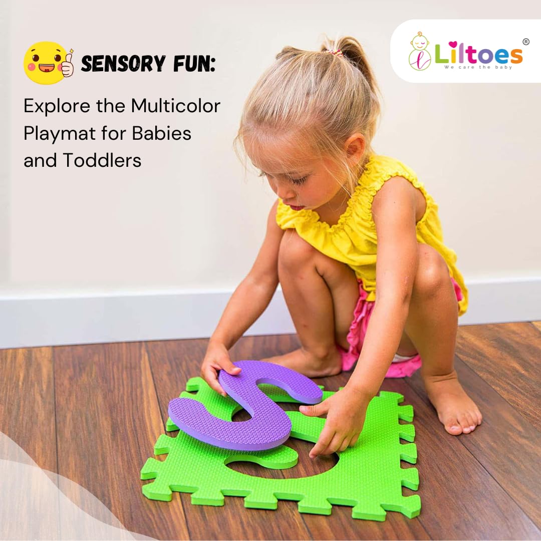 A to Z + 0 to 9 Puzzles Mat- Set of 36 Tiles (Multicolour)
