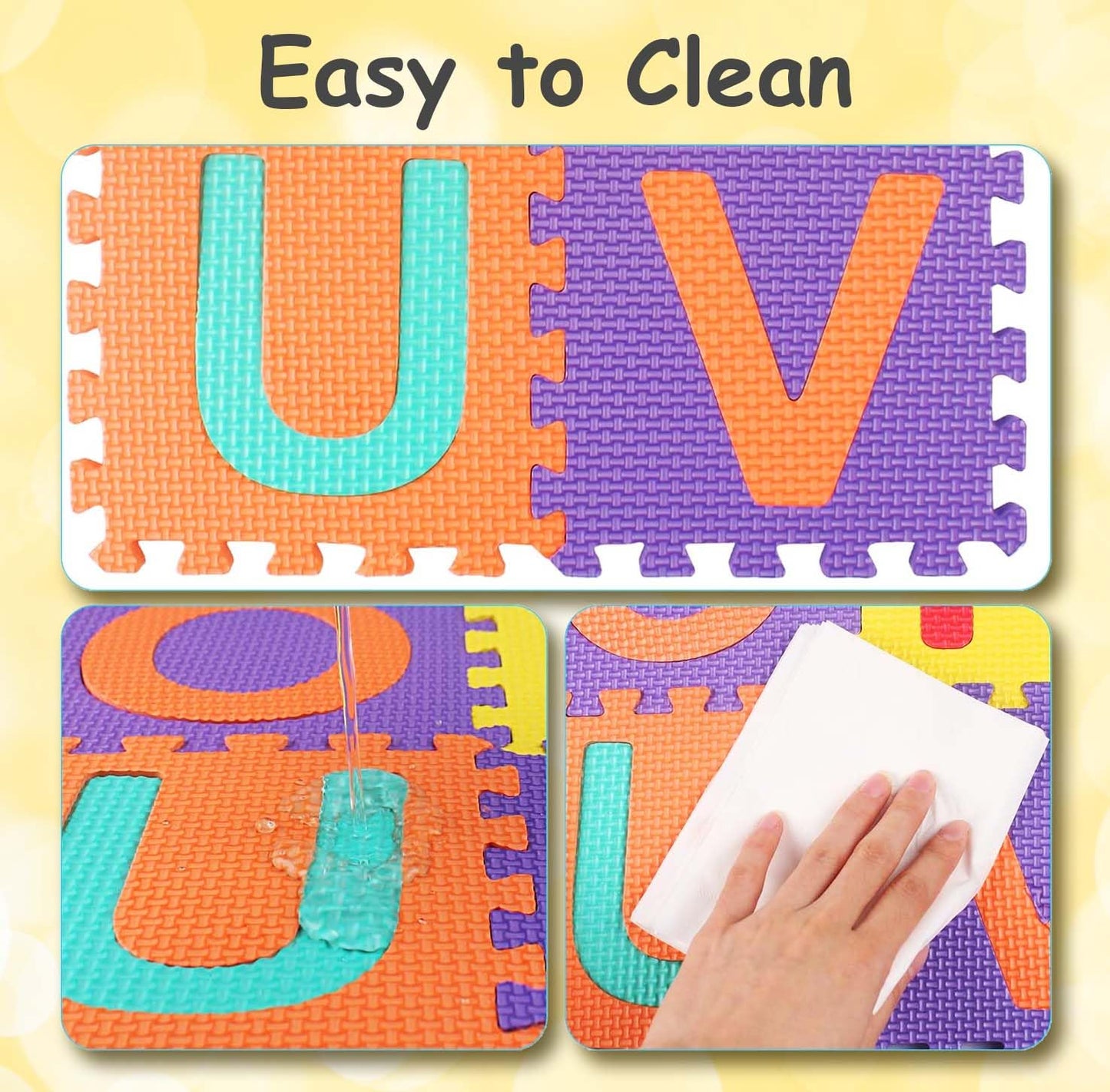 A to Z + 0 to 9 Puzzles Mat- Set of 36 Tiles (Multicolour)