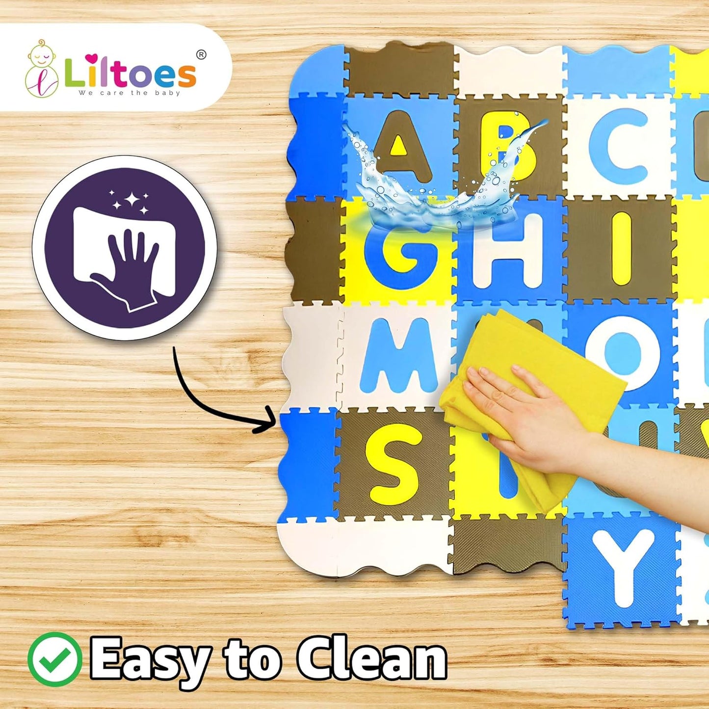 A to Z Puzzle Mat with Side Walls -Set of 46 Tiles (Multicolour)