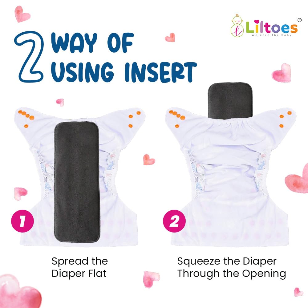 Booster Pads for Cloth Diaper (Black) Pack Of 3