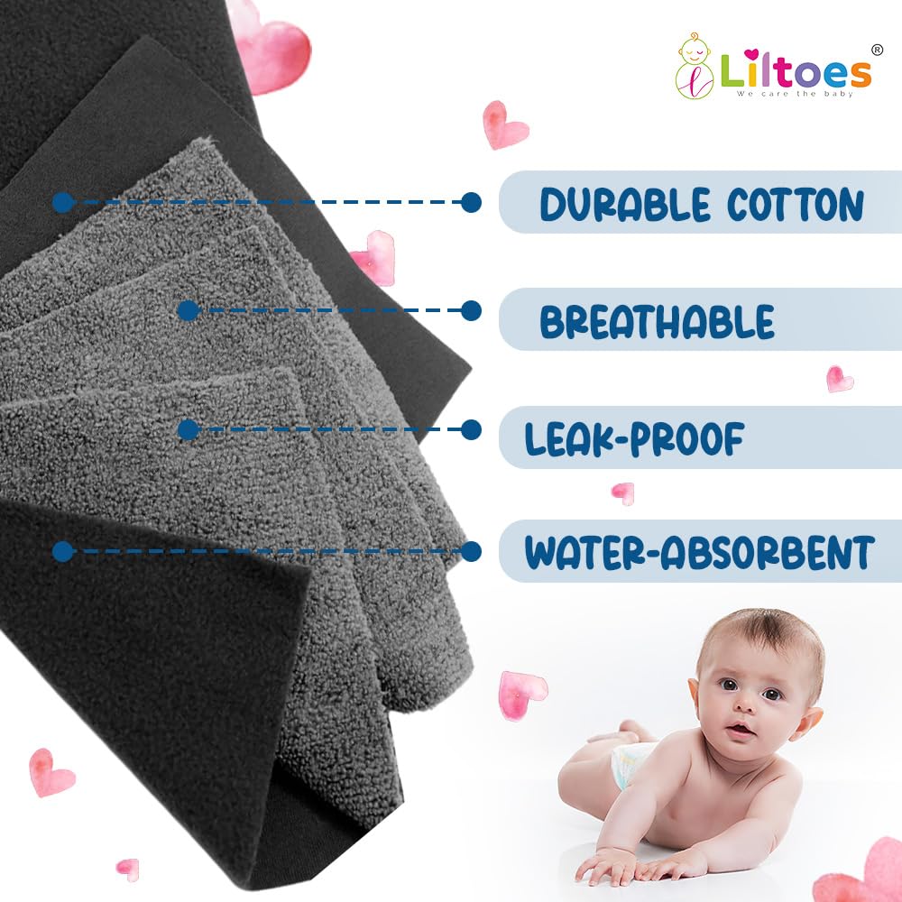 Booster Pads for Cloth Diaper (Black) Pack Of 3