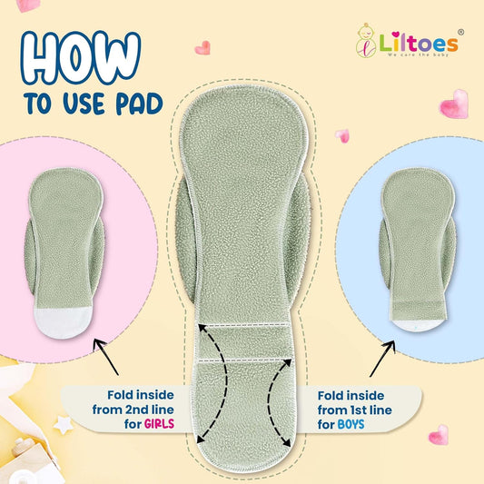Booster Pads for Cloth Diaper (Green) Pack Of 7
