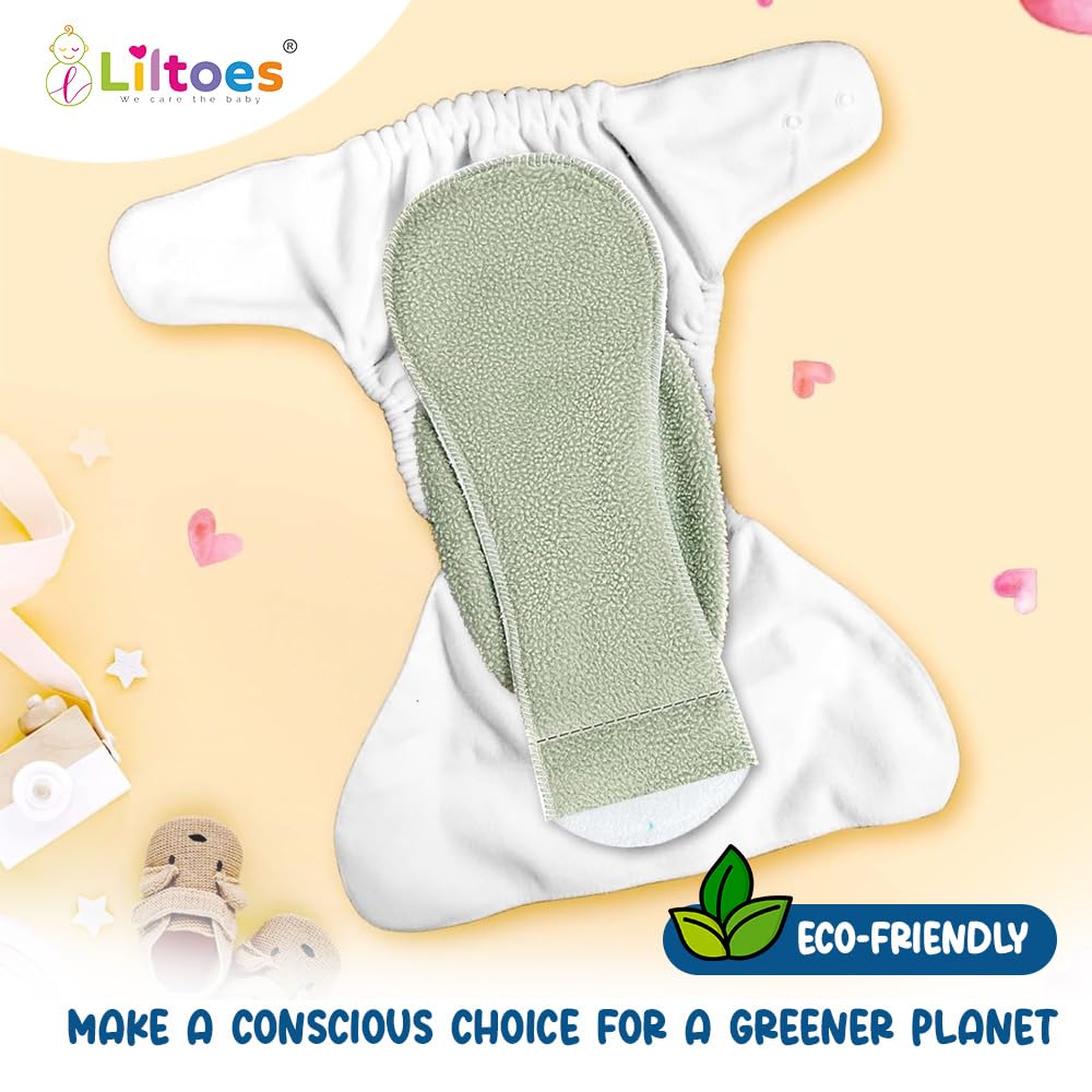 Booster Pads for Cloth Diaper (Green) Pack Of 7