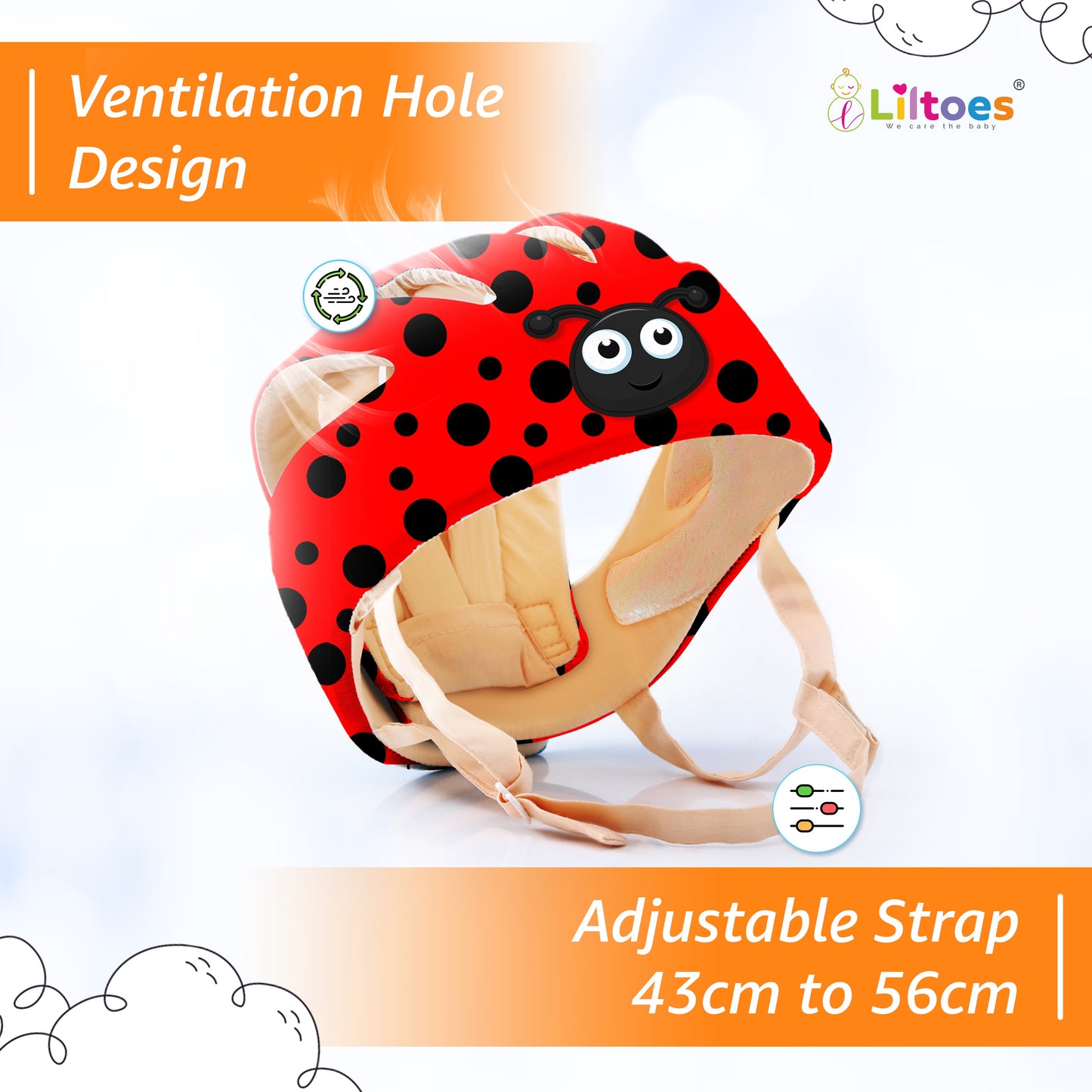 Baby Head Protector (Polka Lady Bird)