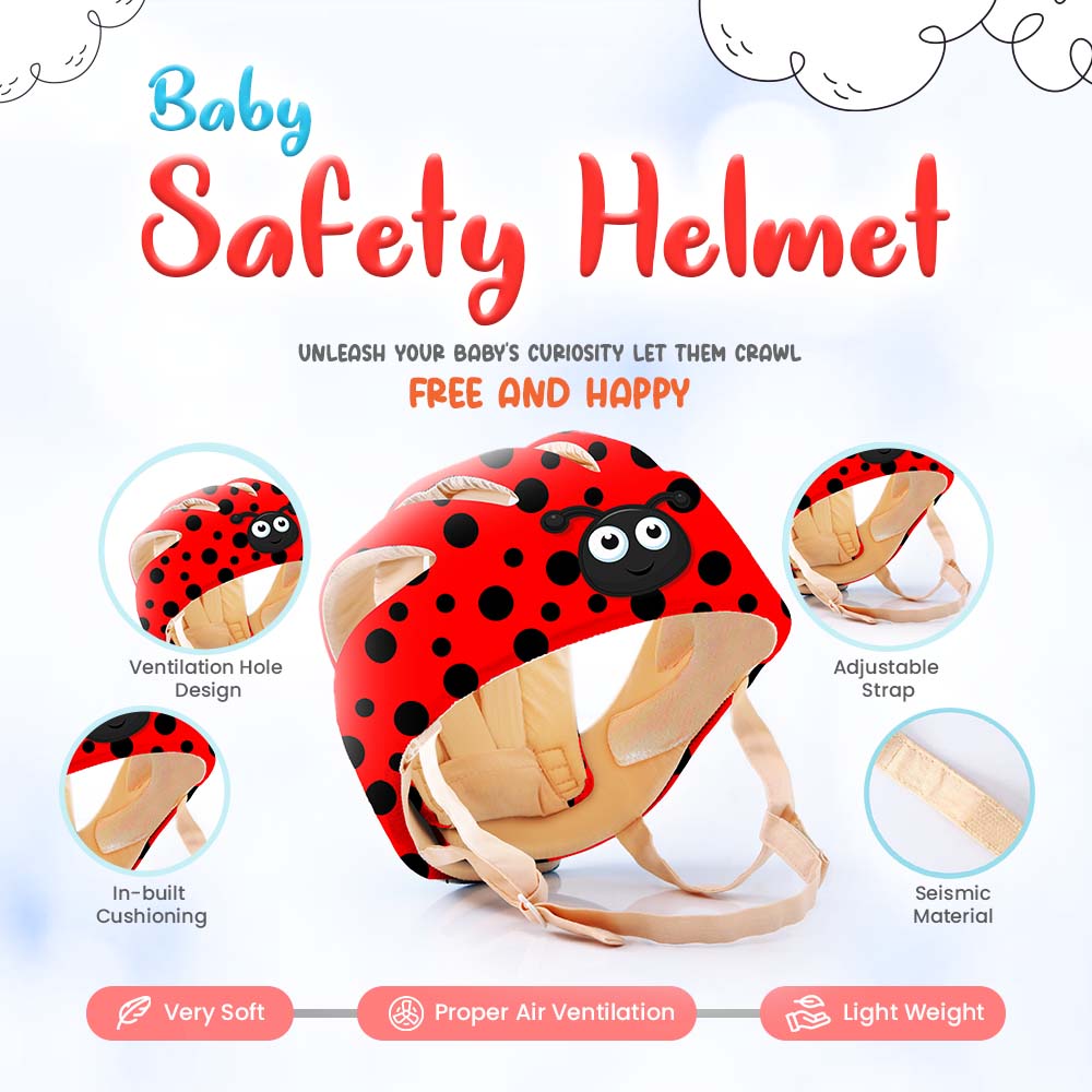 Baby Head Protector (Polka Lady Bird)