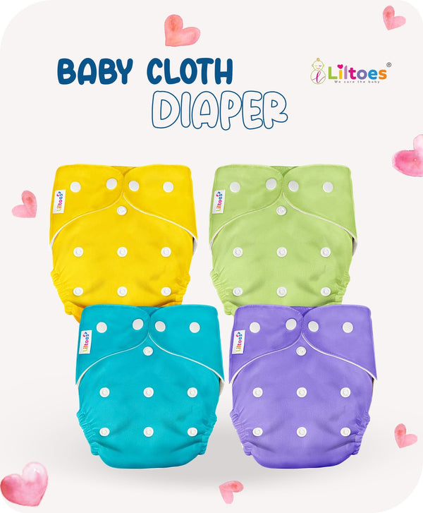 Multicolour Cloth Diaper Pack Of 4