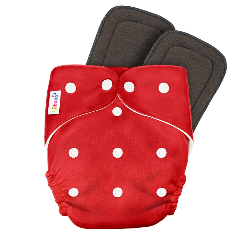 Cloth Diapers (Red) With Black insert