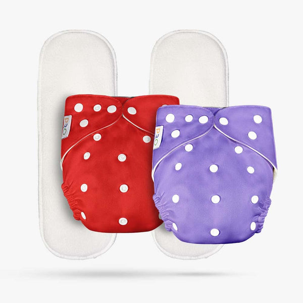 Red & Purple Cloth diaper