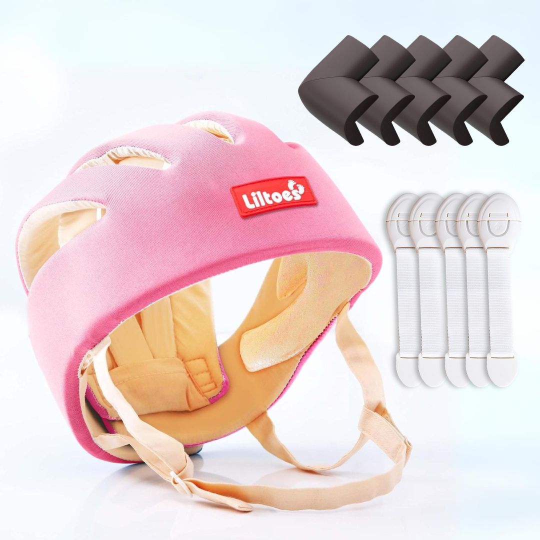 Baby Head Protector (Pink), Corner Guard & Cabinet Lock