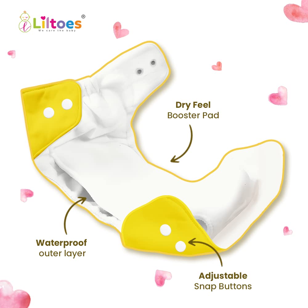Cloth Diapers (Yellow) With Black insert