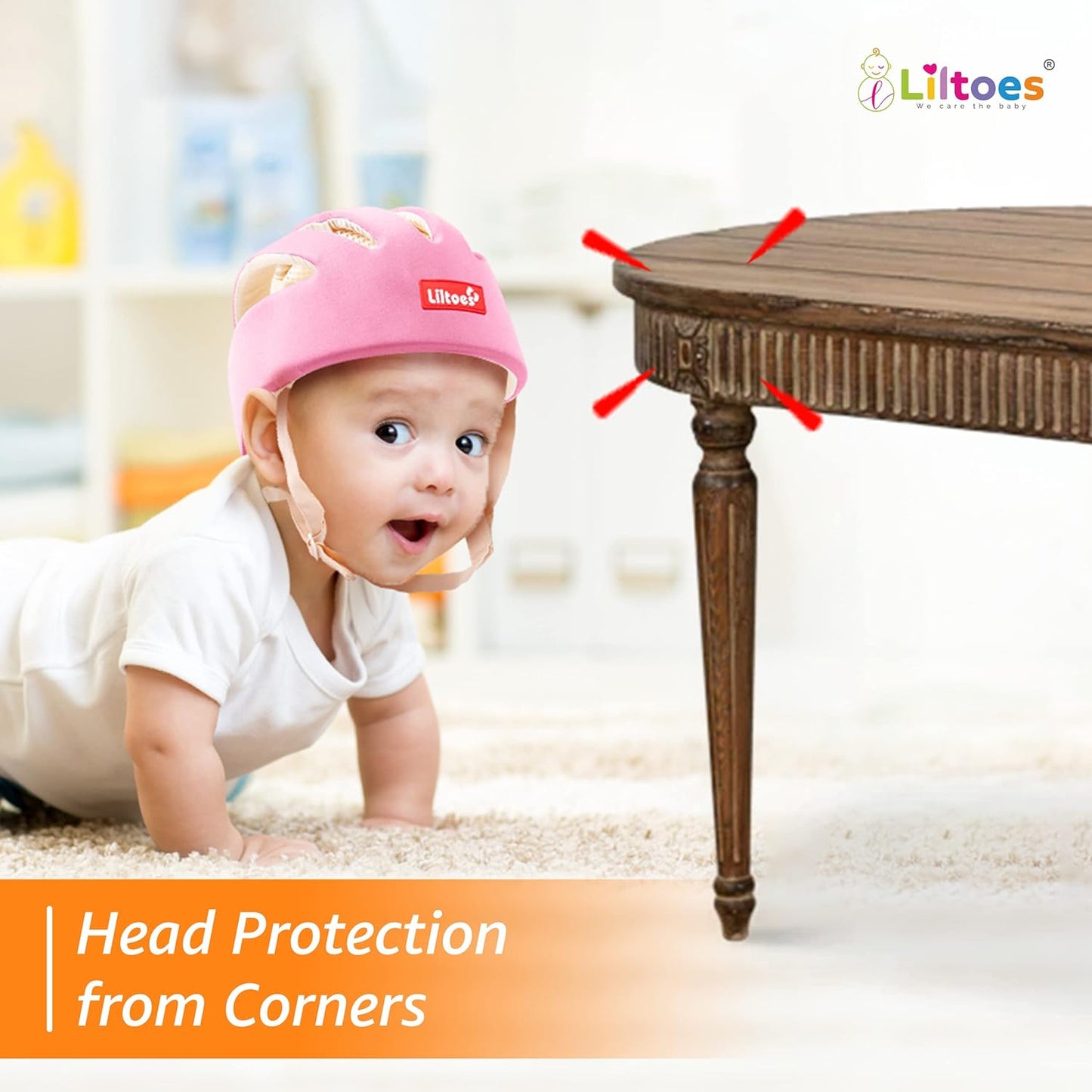 Baby Head Protector (Pink) With Kneepad