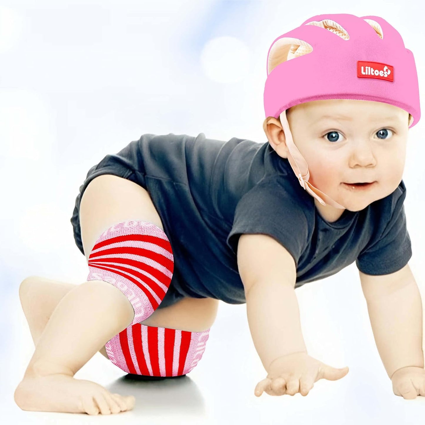 Baby Head Protector (Pink) With Kneepad