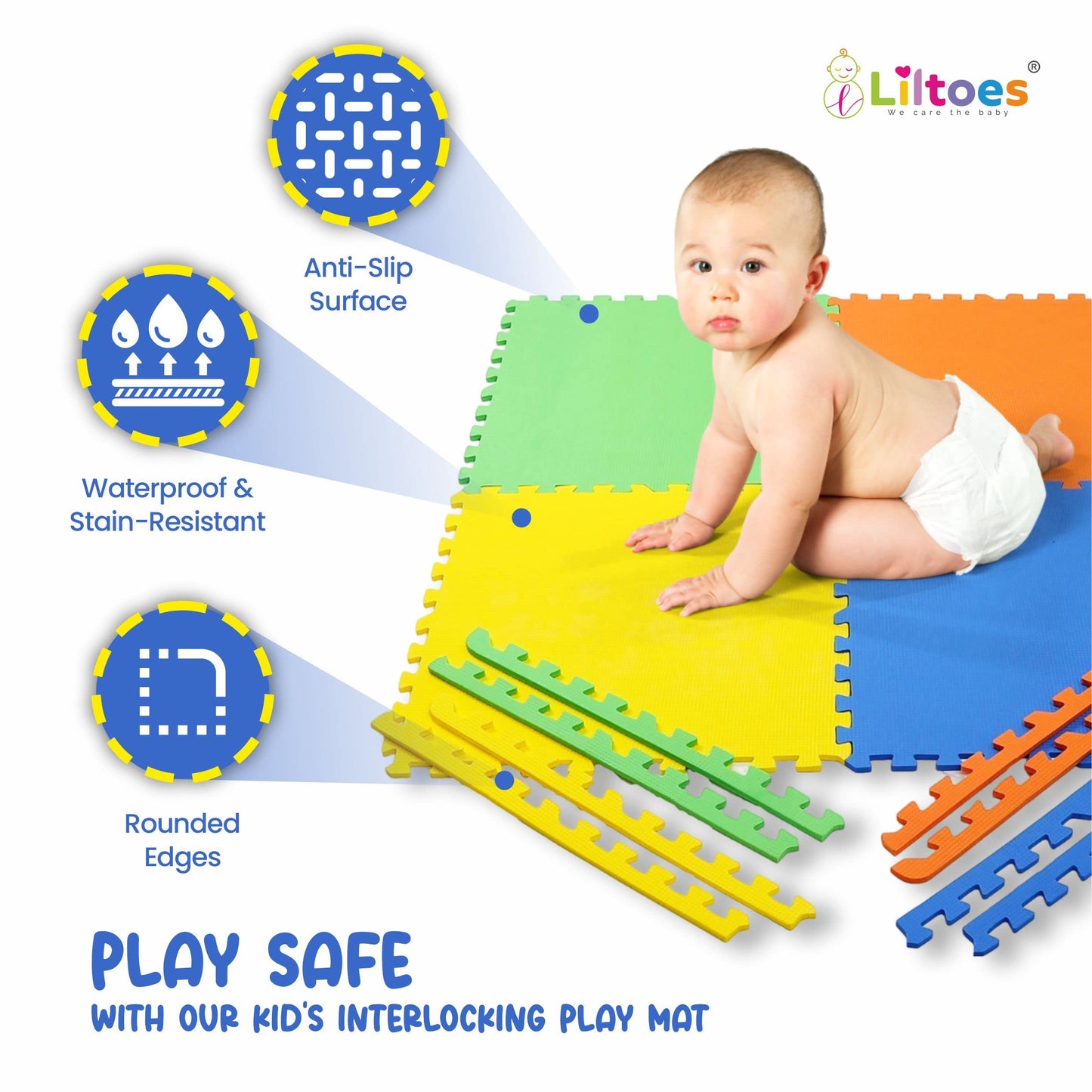 Kid's Interlocking Play Mat (Set of 8 Tiles)