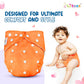 Cloth Diaper (FLOWER, SQUARE & ORANGE)