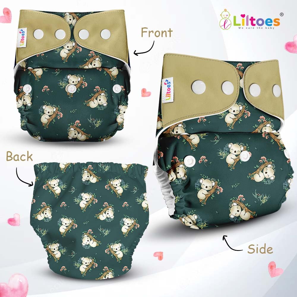 Cloth Diaper (Dozing Koala & Maze Green)