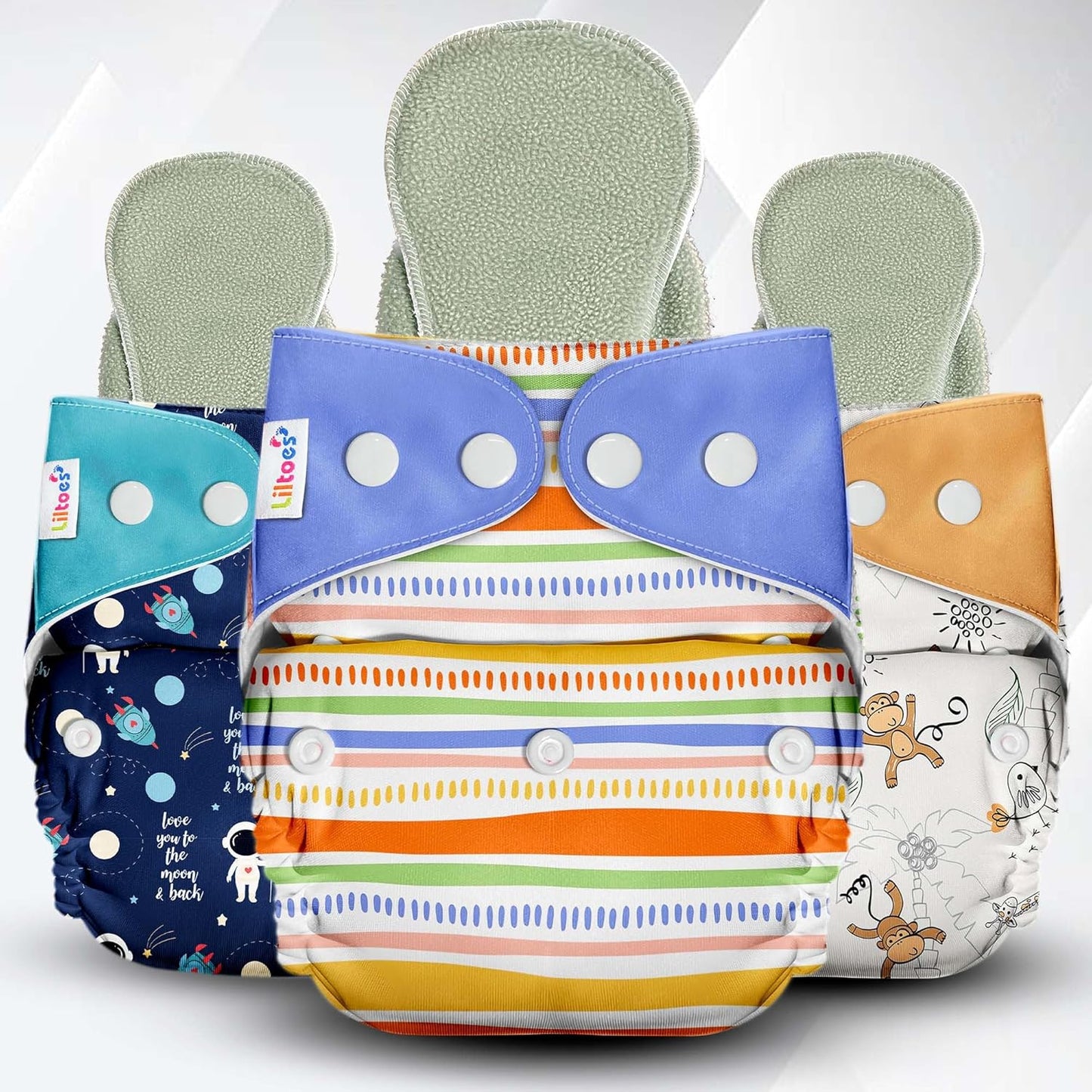 Cloth Diaper (Flying Saucer,  Boogie Monkey & Jazzy Lines)