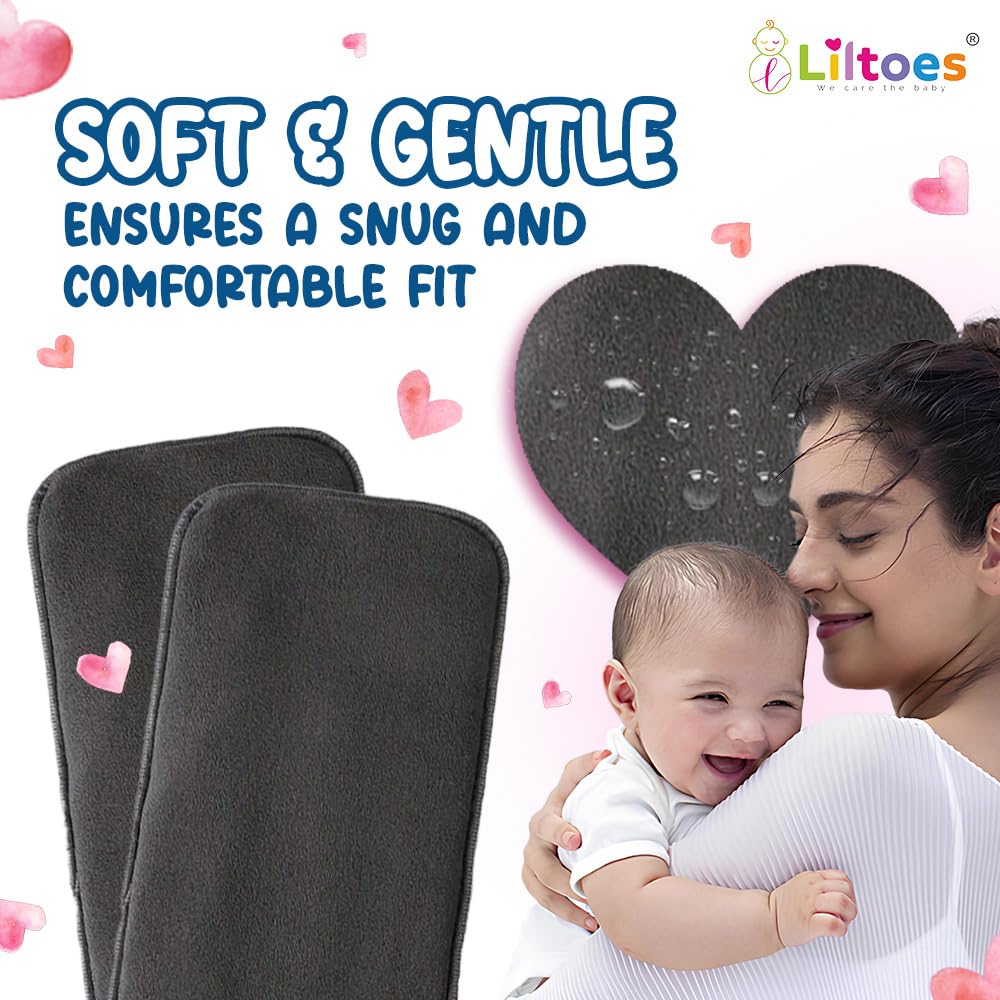 Booster Pads for Cloth Diaper (Black)  Pack Of 5